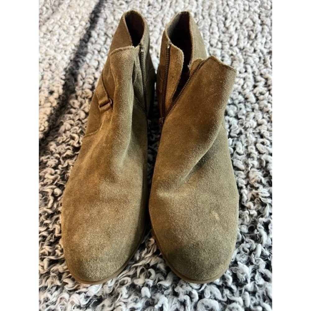 Women's Brown Leather DIBA Ankle Zip Up Boots Size 6.5 M